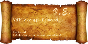 Várkonyi Edmond névjegykártya